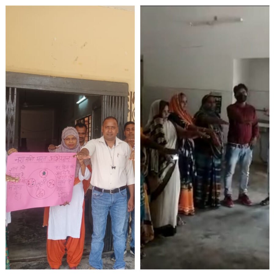 ग़ाज़ीपुर: आरोग्य मेला में लगे कर्मचारियों ने लिया नशा मुक्ति भारत अभियान के तहत शपथ