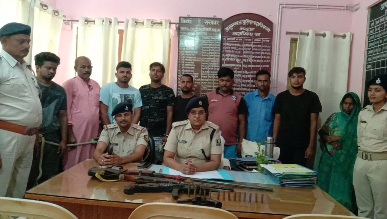 गली विवाद में हुई गोलीबारी मामले में पुलिस ने 9 लोगों को किया गिरफ्तार, चार अवैध हथियार पांच गोली एवं 9 खोखा बरामद