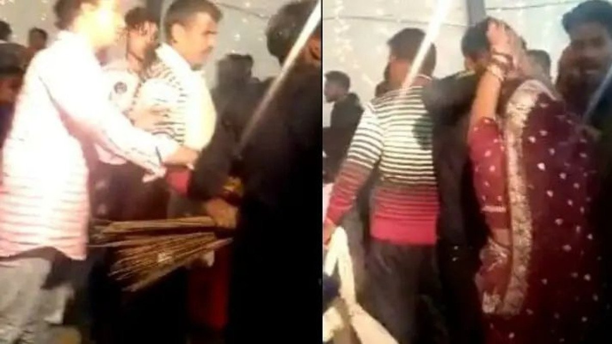 Viral Video: शादी की दावत में दो रोटी को लेकर छिड़ गई महाभारत, महिलाओं ने युवकों को झाड़ू से पिटा!